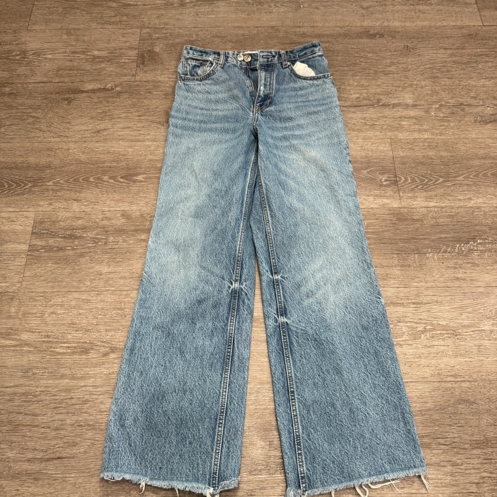 Zara Light Blue Flare & Wide Leg Jeans